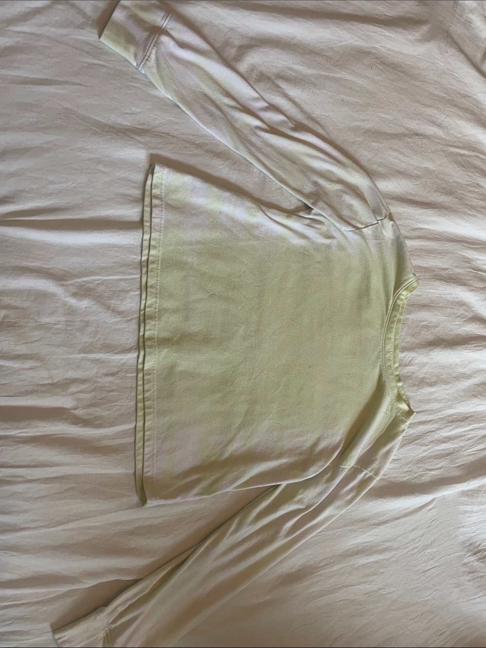 Light Green Long-Sleeve Tie Dye Crewneck Top
